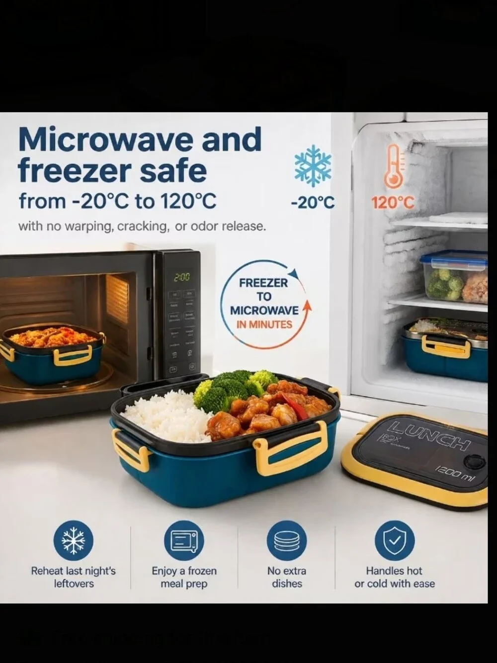 Lunch Box with Utensils And Carry Bag